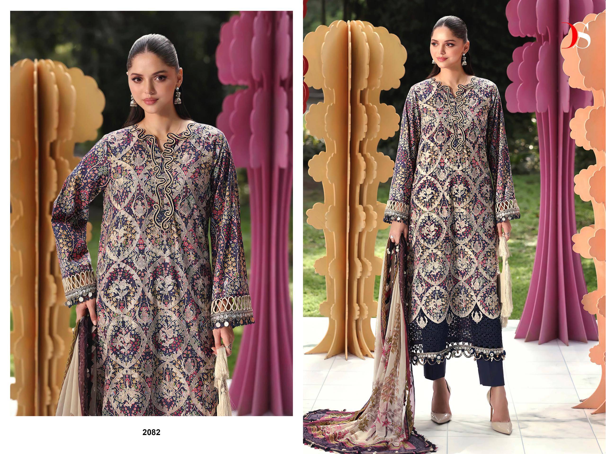 MARIA B. Mprint 25-7 by DEEPSY SUITS 2061 to 2068 series Indian Pakistani ethnic wear Pure Cotton At Wholesale Price